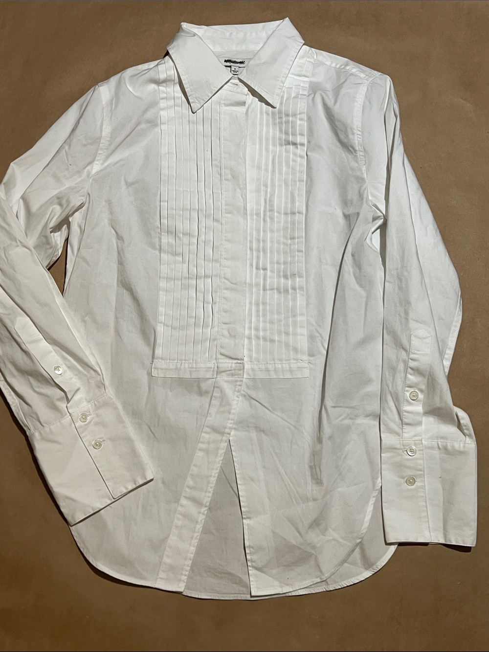 Madewell White Pleated Front Button Shirt tuxedo Size S and XS available